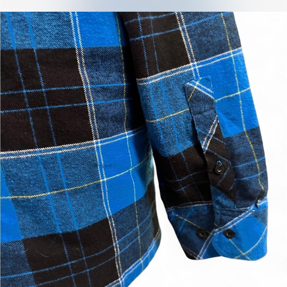 Empyre Blue Plaid Quilted Zip Hoodie Jacket | Size L - Picture 3 of 7